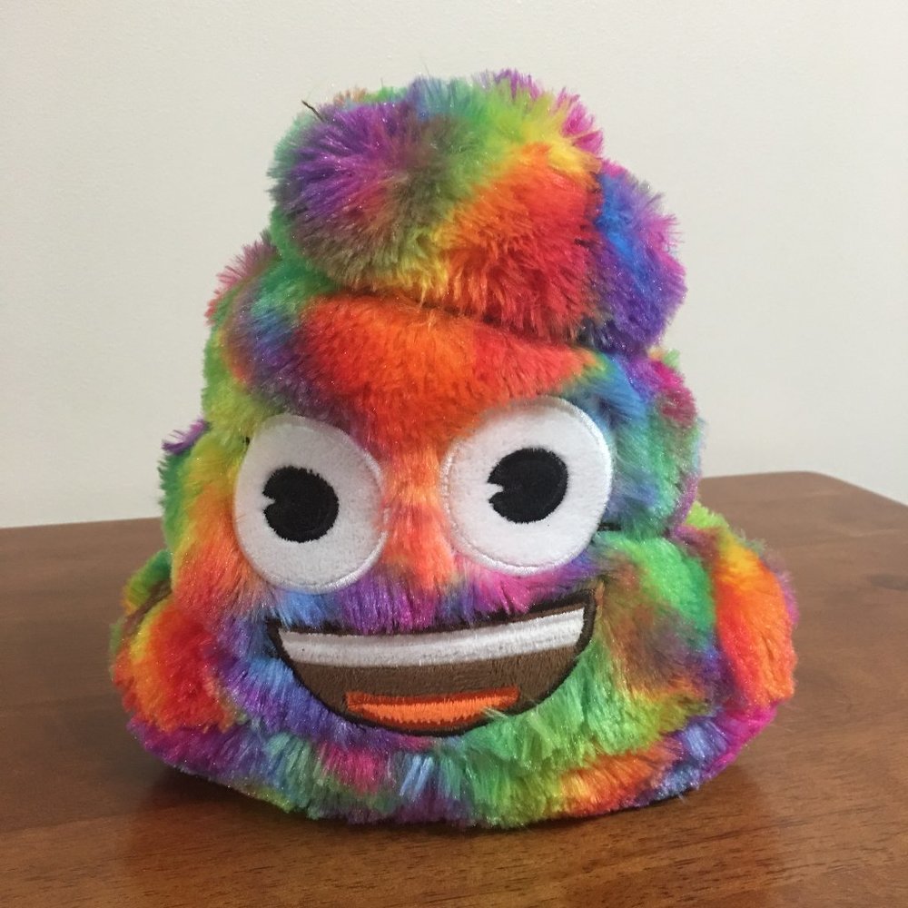 Emoji Rainbow Poo Plush Coin Bank